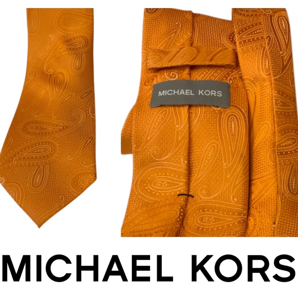 Burnt Orange Paisley Michael Kors Silk Tie
60” X 3”